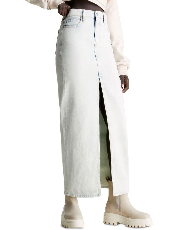 Calvin Klein Jeans Front Split Maxi Denim Skirt Lt Blue 26
