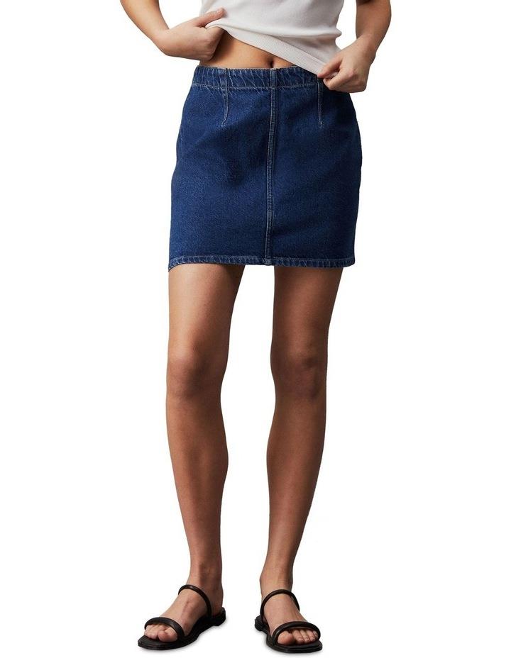 Calvin Klein Jeans Mr A Line Darted Mini Skirt in Stone Mid Blue Mid Blues 24