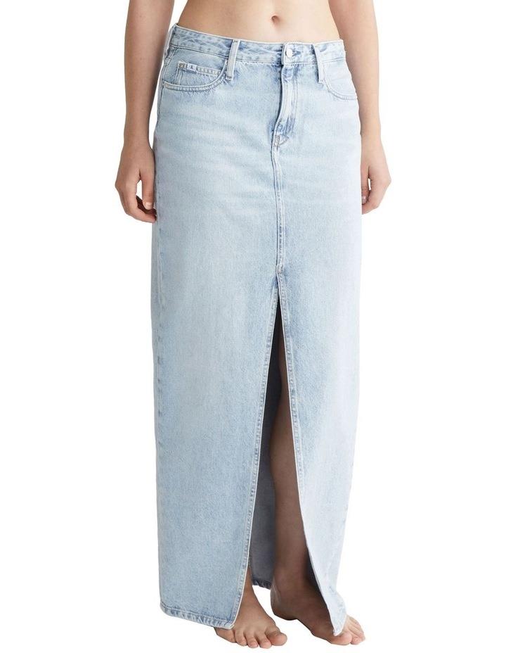 Calvin Klein Jeans Maxi Skirt in Powder Blue Lt Blue 25