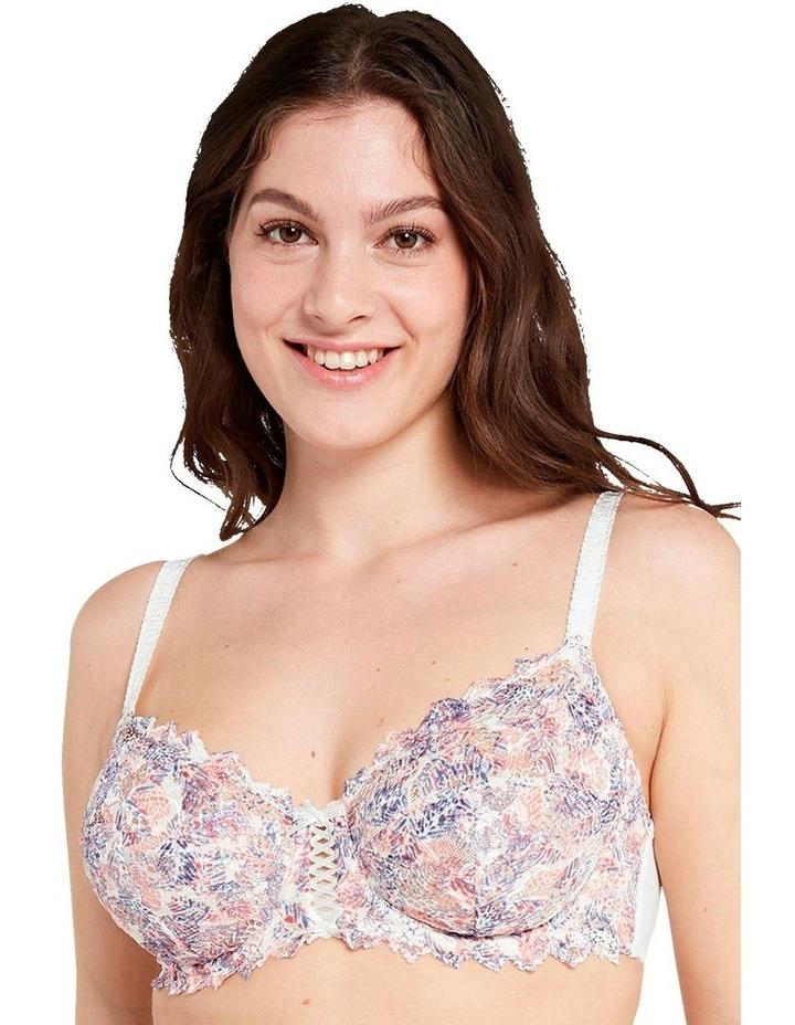 Sans Complexe Graphic Leaf Print Arum Mosaic Underwired Balconette Lace Bra in Multi Assorted 16C