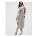 Unison Wool Blend Belted Coat in Taupe 10