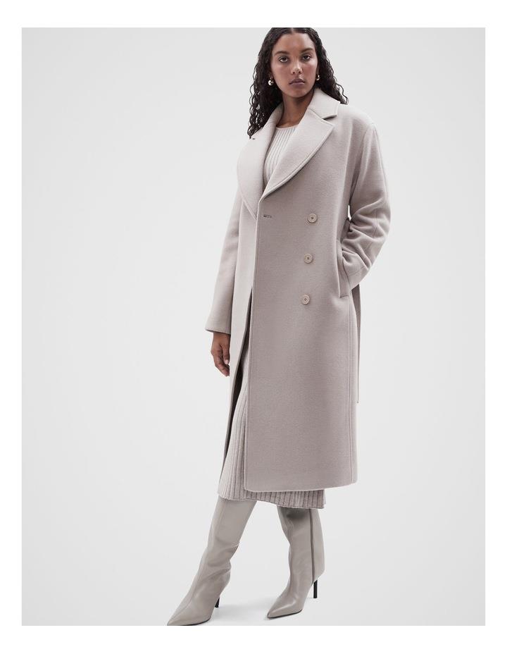Unison Wool Blend Belted Coat in Taupe 12