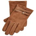 Lauren Ralph Lauren Leather-Trim Sheep-Suede Gloves in Brown S