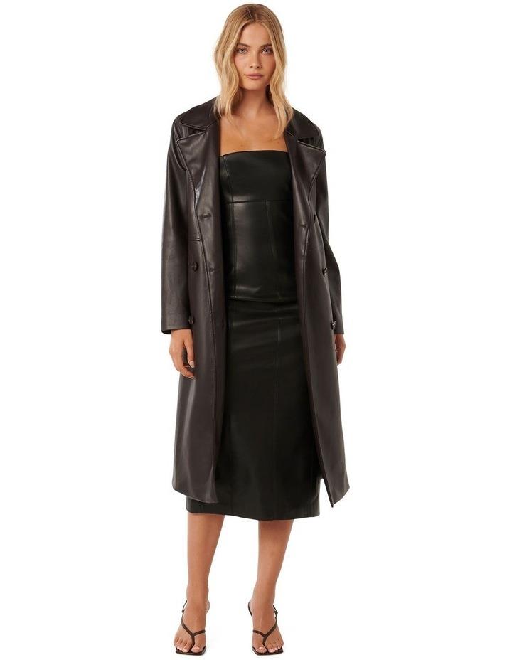 Forever New Ronnie PU Trench Coat in Chocolate 14