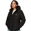 Superdry Hooded Sports Puffer Jacket in Black 8