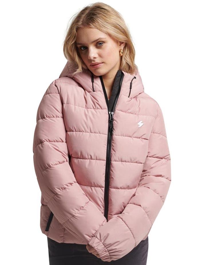 Superdry Hooded Sports Puffer in Blush Pink 8