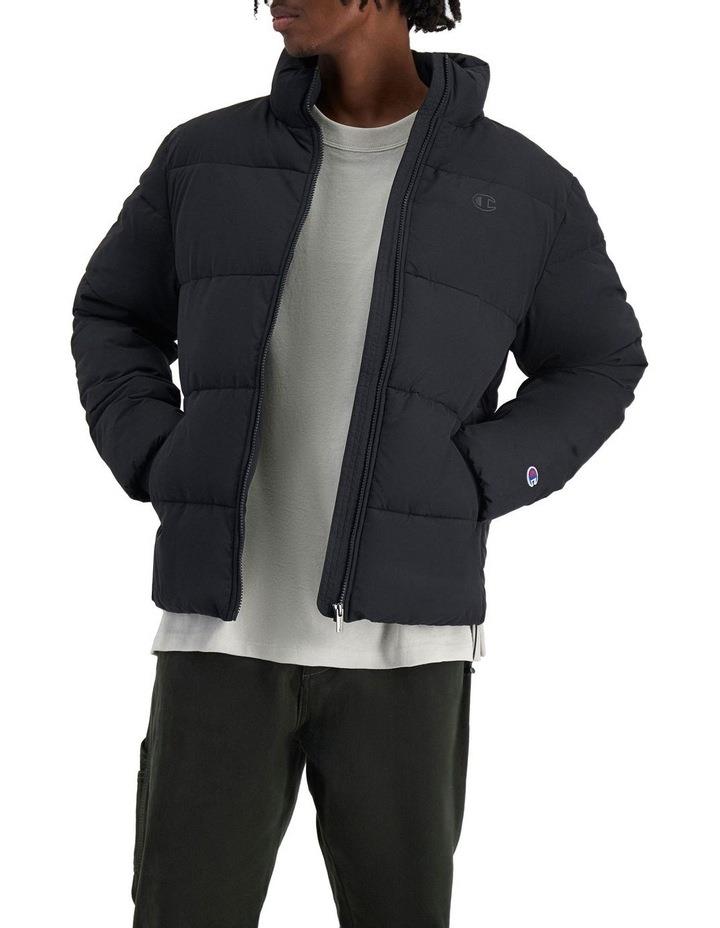 Champion Rochester Tape Puffer Jacket in Black M