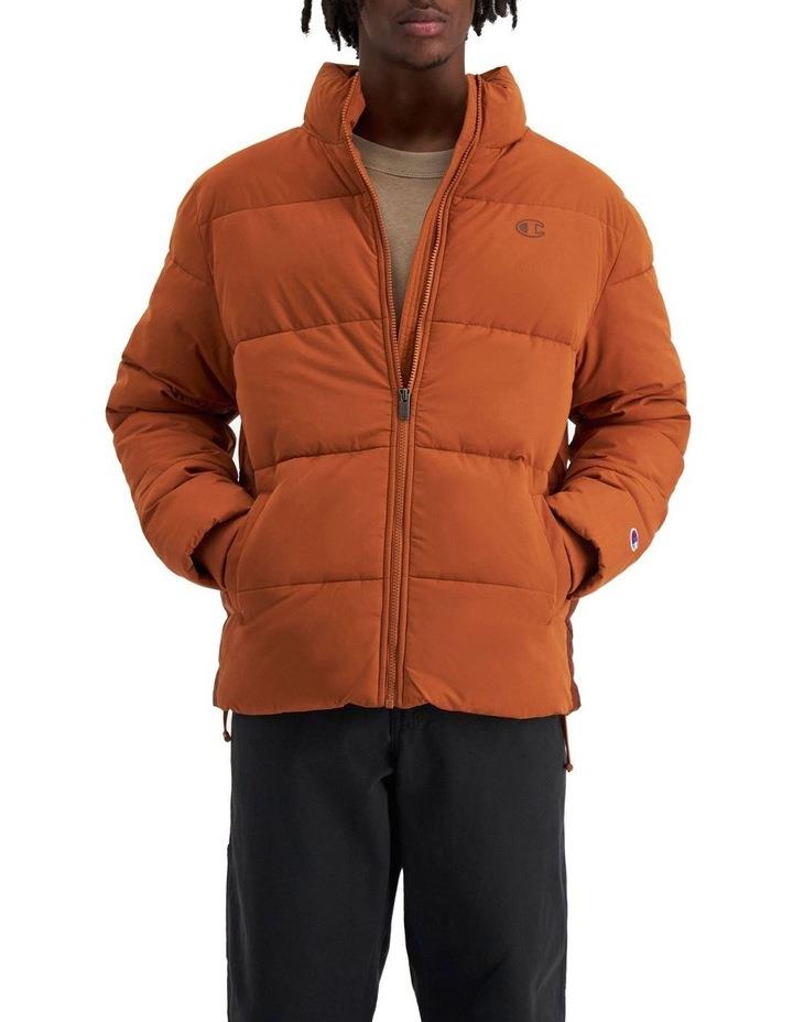 Champion Rochester Tape Puffer Jacket in Umbered Orange S