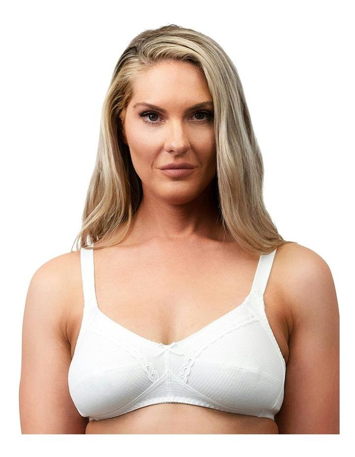 Naturana Wirefree Ribbed Pure Cotton Bra in White 12D