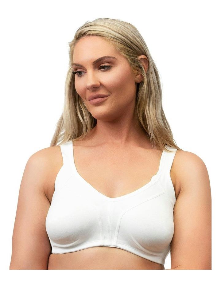Naturana Side Smoothing Organic Cotton Wirefree Minimiser Bra in White 14D