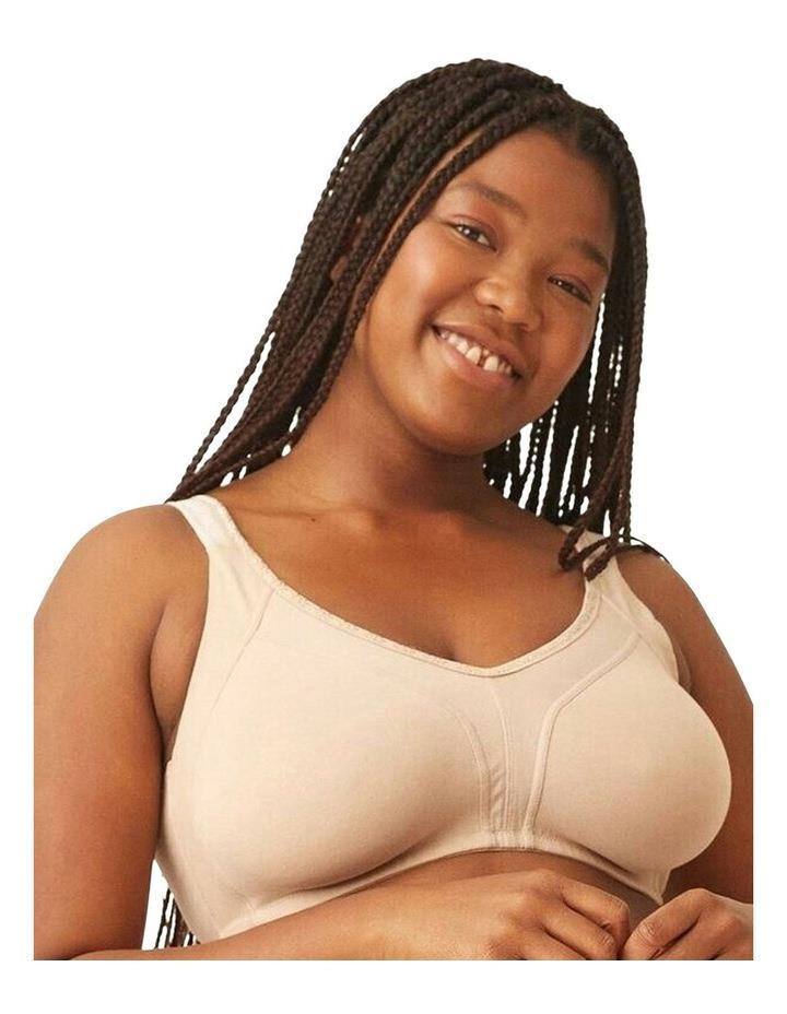 Naturana Side Smoothing Organic Cotton Wirefree Minimiser Bra in Light Beige 14D