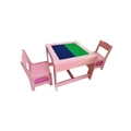 Ekkio Table with Lego Baseplate and Chairs Set 3Piece in Pink