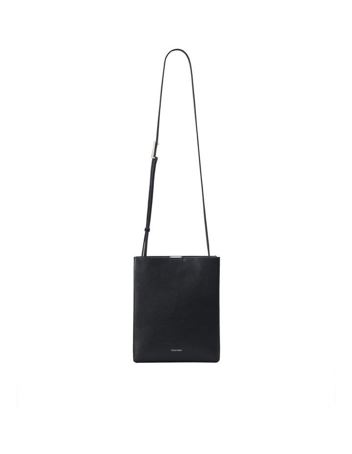 Calvin Klein Line Leather Crossbody Bag in Black