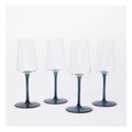 Vue Jordan Champagne Glass Set of 4 in Ink Blue