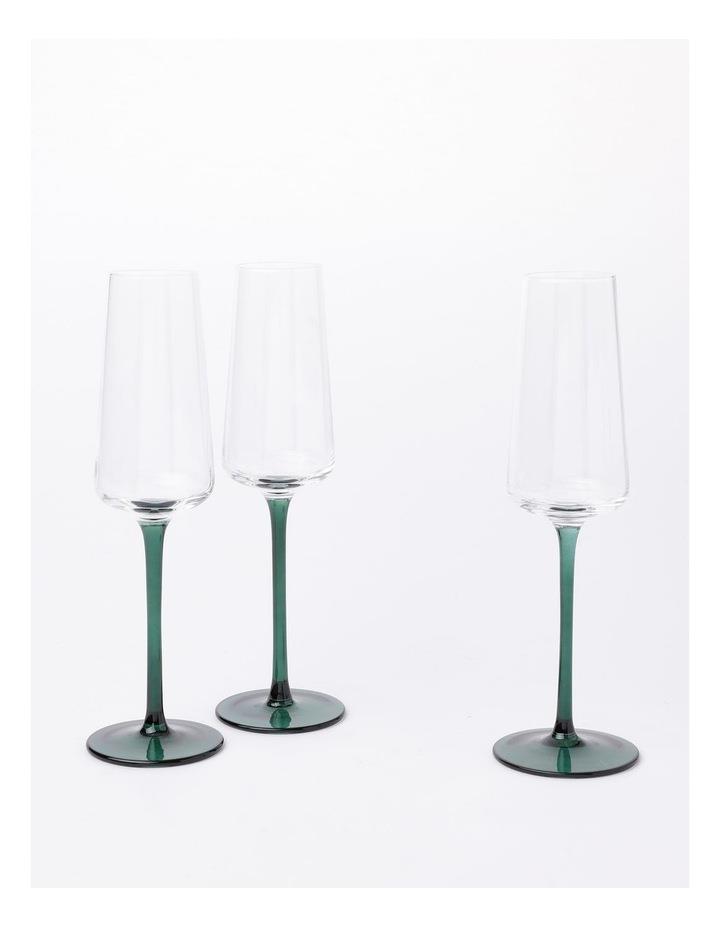 Vue Jordan Champagne Glass Set of 4 in Dark Green