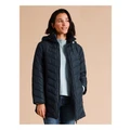 Regatta Recycled Polyester Longline Quilted Jacket With Fold Away Hood in Navy 6