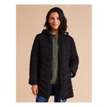 Regatta Recycled Polyester Longline Quilted Jacket With Fold Away Hood in Black 6