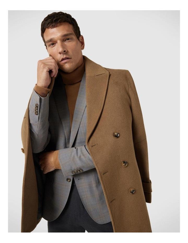 Politix Relaxed Fit Double Breasted Peacoat in Taupe XL