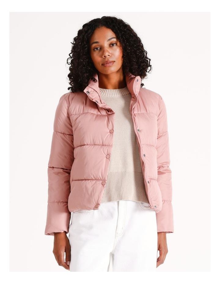 Grab Denim Puffer Jacket in Ash Rose Pink 8