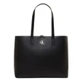 Calvin Klein Minimal Monogram Slim Tote Bag in Black