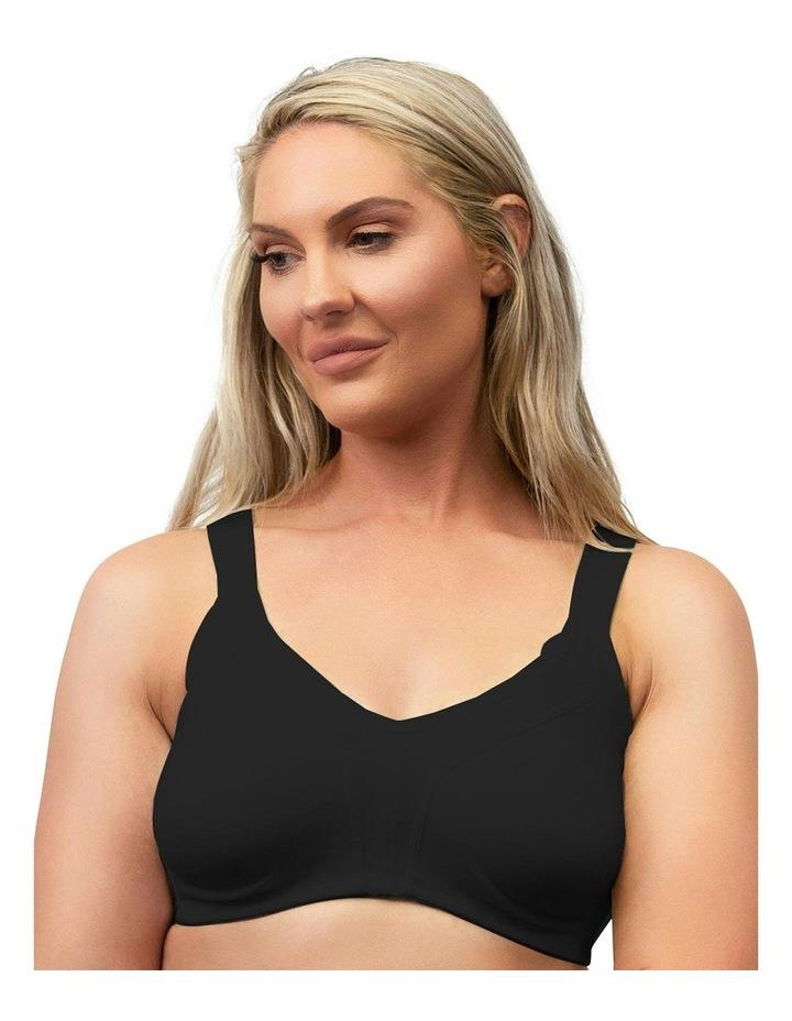 Naturana Side Smoothing Organic Cotton Wirefree Minimiser Bra in Black 14D