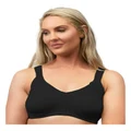 Naturana Side Smoothing Organic Cotton Wirefree Minimiser Bra in Black 22D
