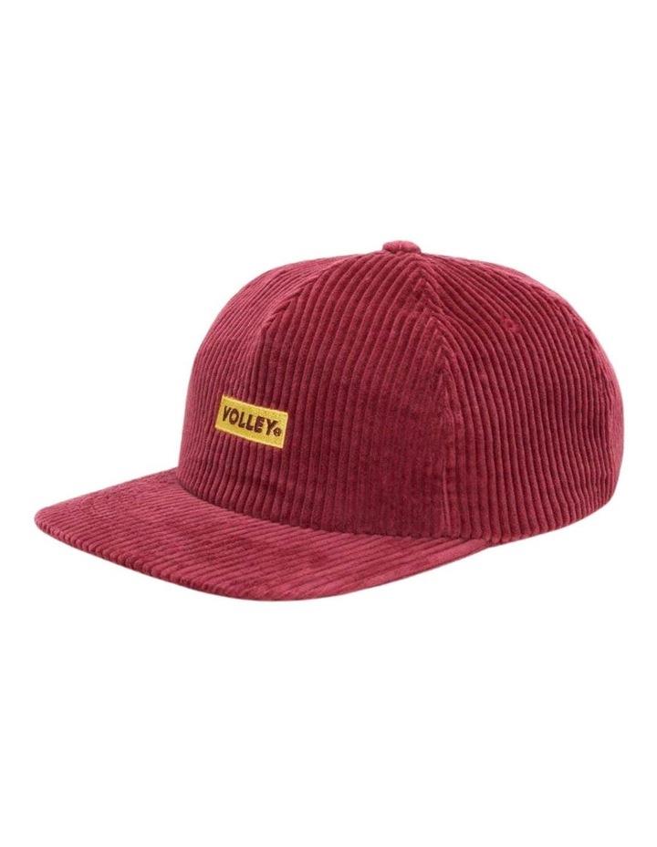 Volley Volley Corduroy Hat Cord Fabric Cap in Burgudy Red