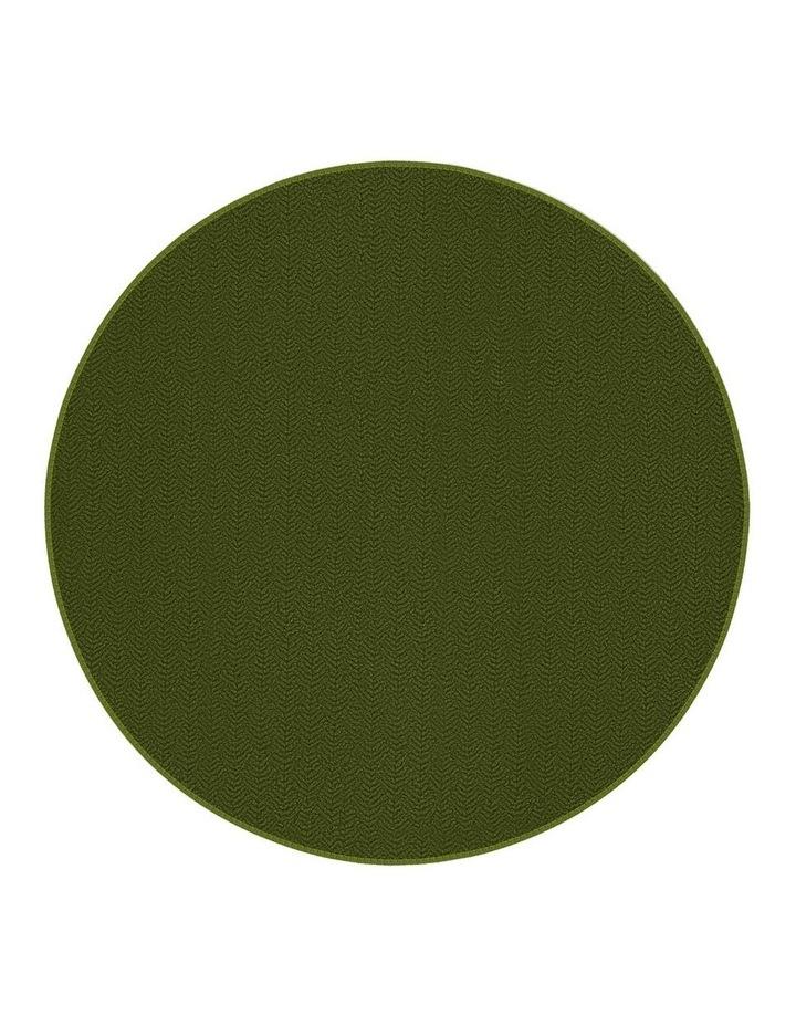 Double Rugs Peace Washable Vegan Shearling Round Rug in Olive 160cm Round