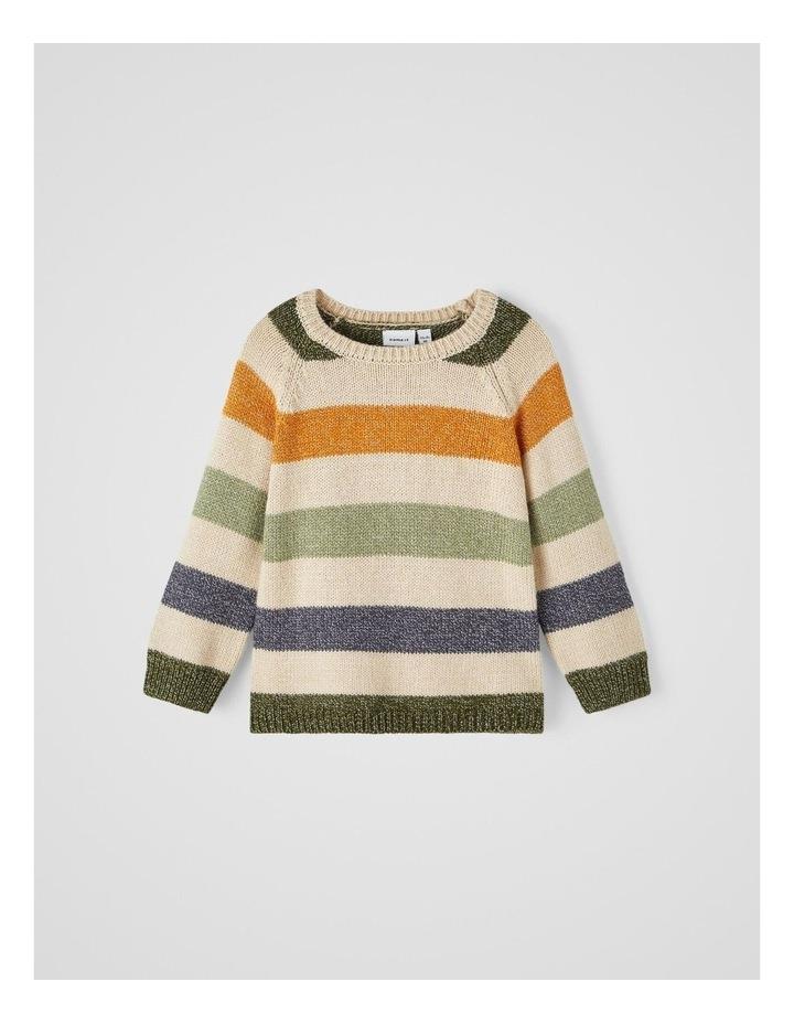 Name It Motal Striped Knit Sweater in Peyote Melange Cream 2
