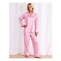 Chloe & Lola Luxe Satin Long Sleeve Pyjama Set in Pink XS