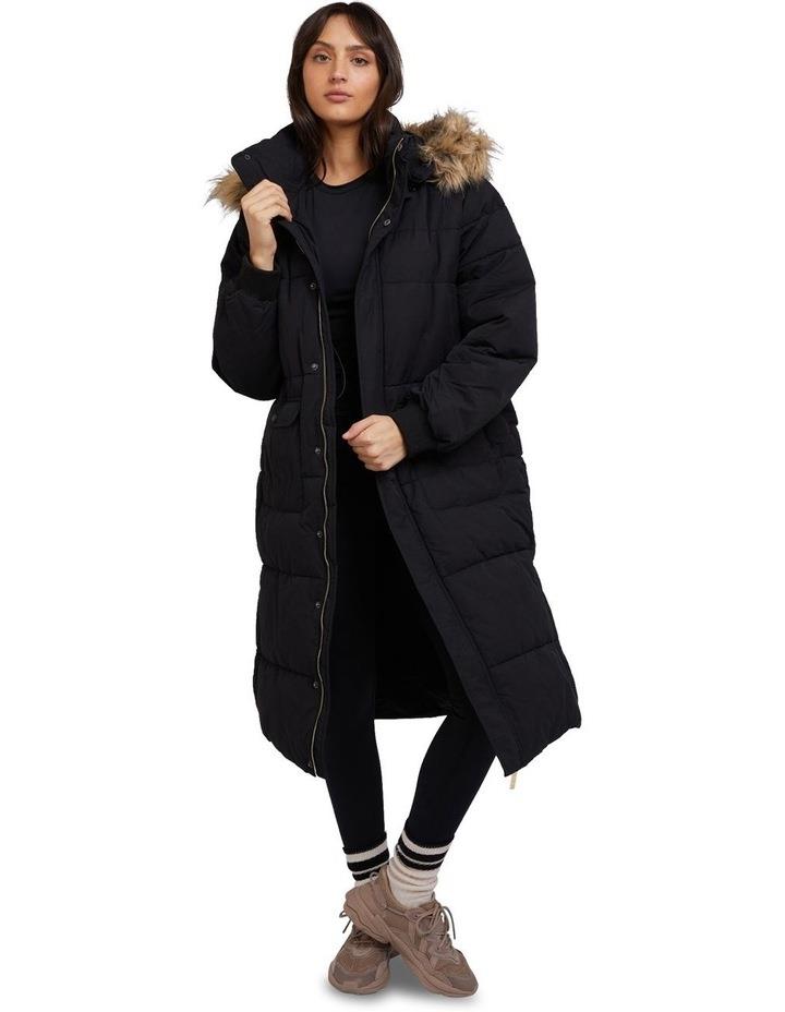 All About Eve Active Fur Longline Puffer Jacket in Balck Black 8
