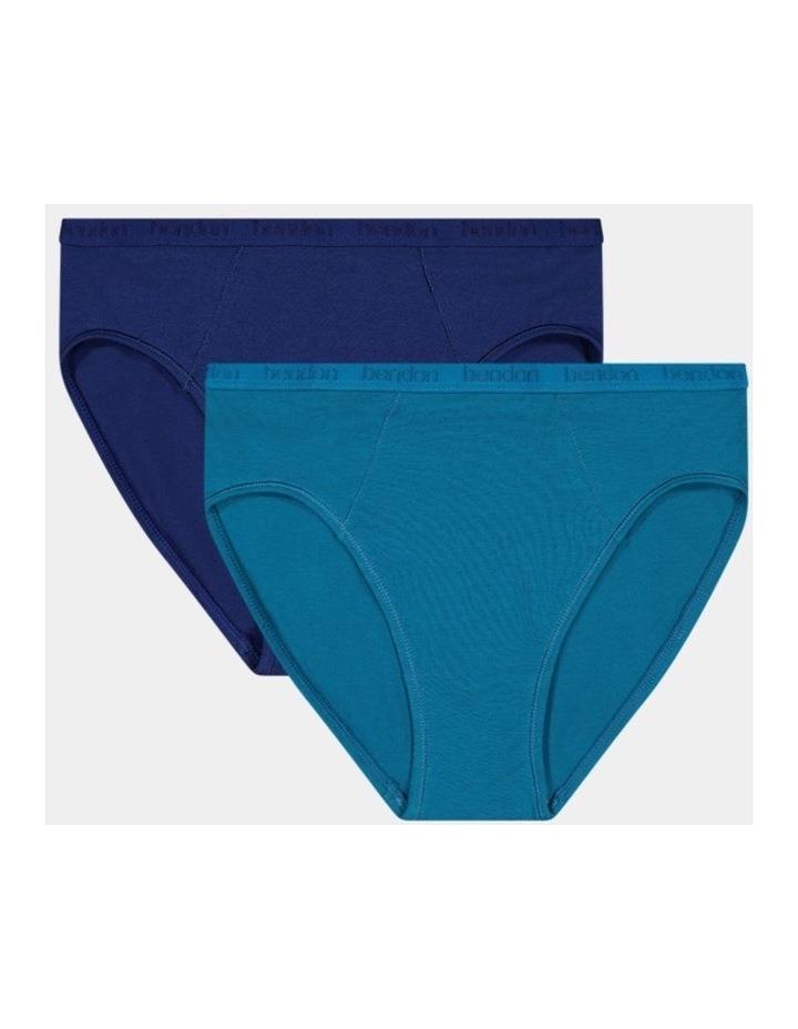 Bendon Body Cotton High Cut Brief Twinpack in Medieval Blue/Ink Blue Navy L