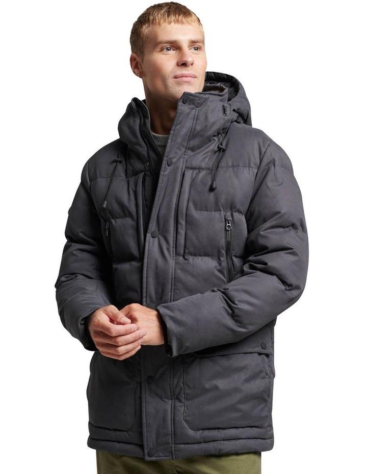Superdry Microfibre Hooded Parka in Charcoal S