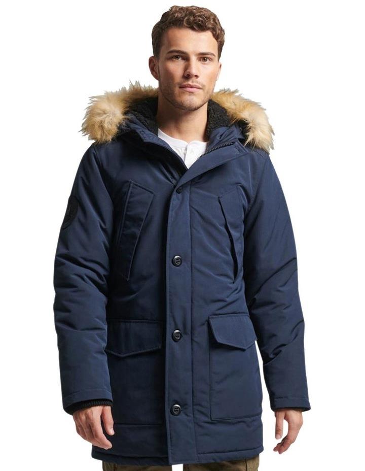 Superdry Everest Faux Fur Hooded Parka in Nordic Chrome Navy S