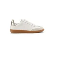 Siren Sutton Cupsole Sneaker in White/Gold Leather White EU37