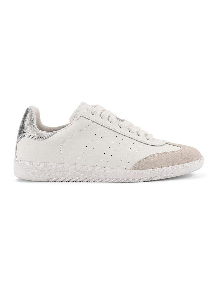 Siren Sutton Cupsole Sneaker in White/Silver Leather White EU36