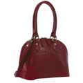PIERRE CARDIN Croc-Embossed Leather Handbag in Red