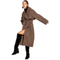 Fate & Becker You Read My Mind Houndstooth Trench Brown 6