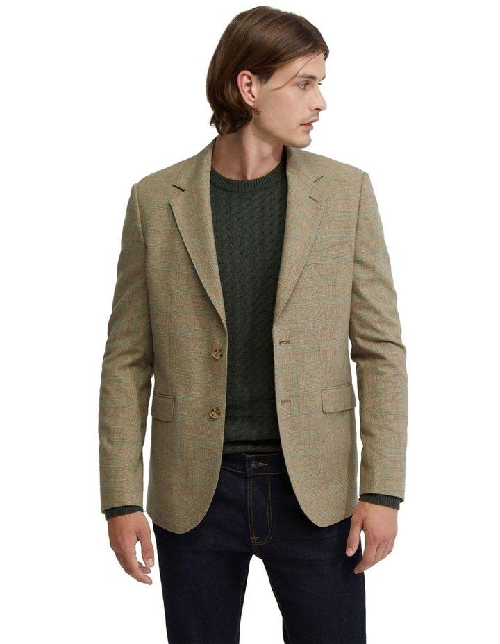 Oxford Blake Wool Rich Check Blazer in Camel Brown Mult XL