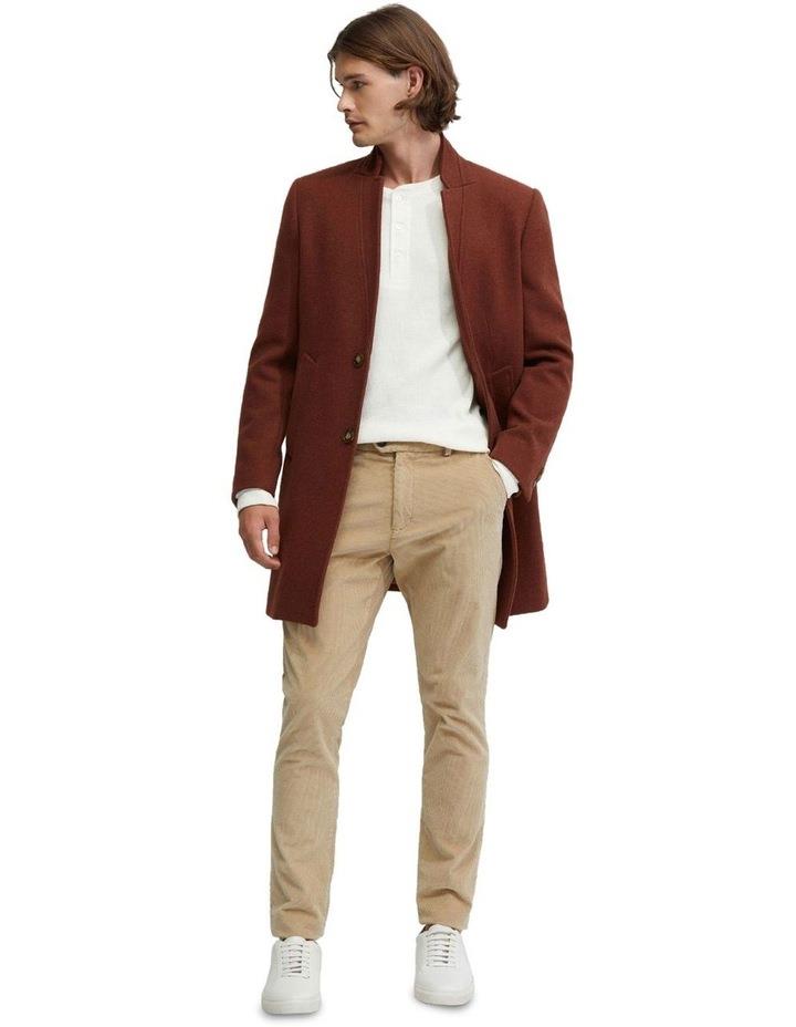 Oxford Austin Wool Rich Overcoat in Brick Red M