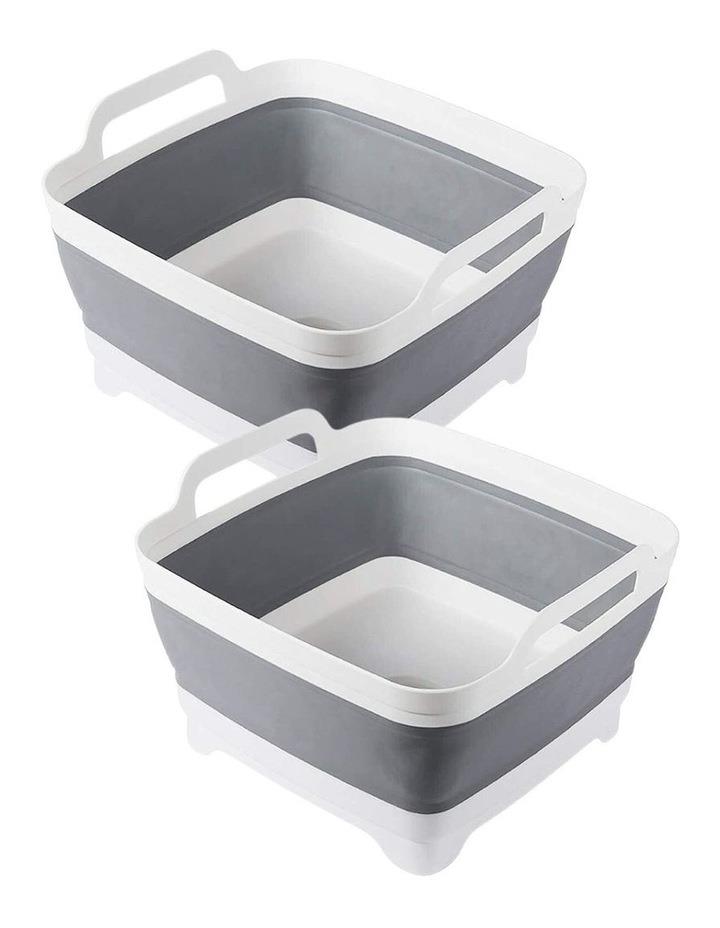 Boutique Retailer Collapsible Strainer Travel Basket 2 Pack in Grey/White Grey