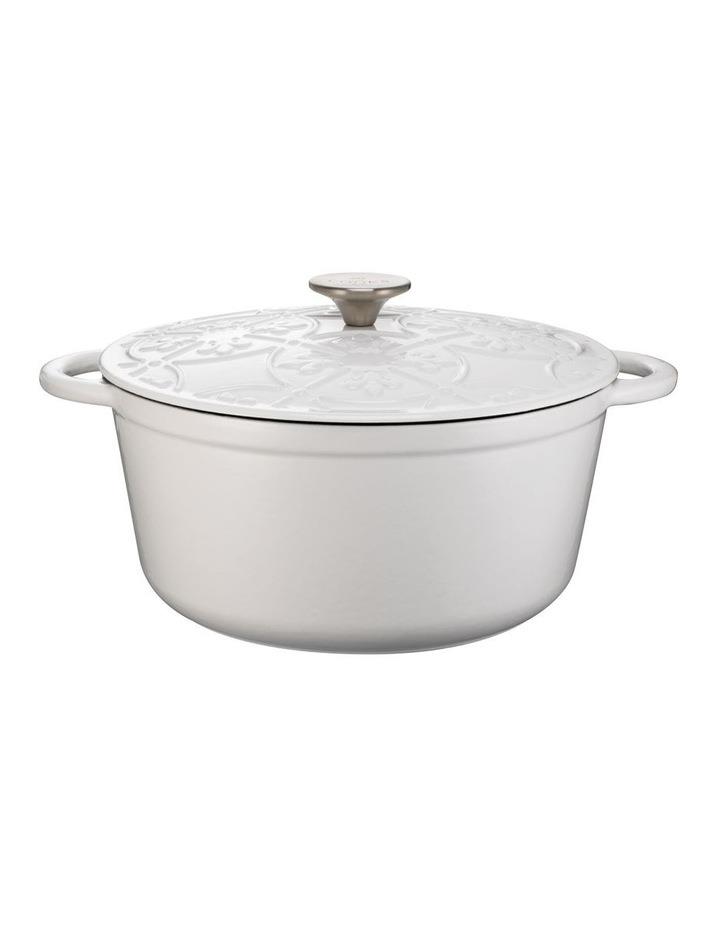 The Cooks Collective Cast Iron Casserole with Lid 26cm/5.0lt White