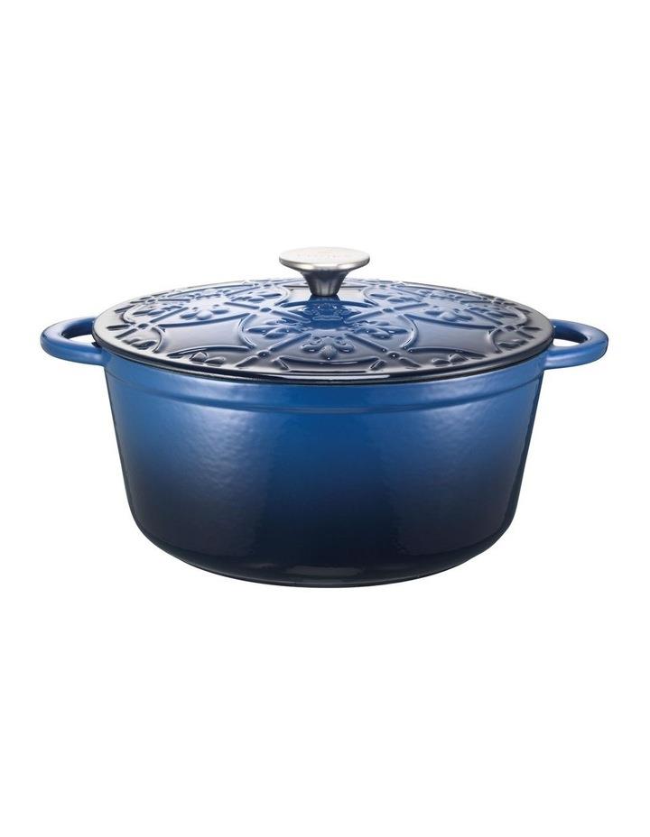 The Cooks Collective Cast Iron Casserole with Lid 26cm/5.0lt in Navy