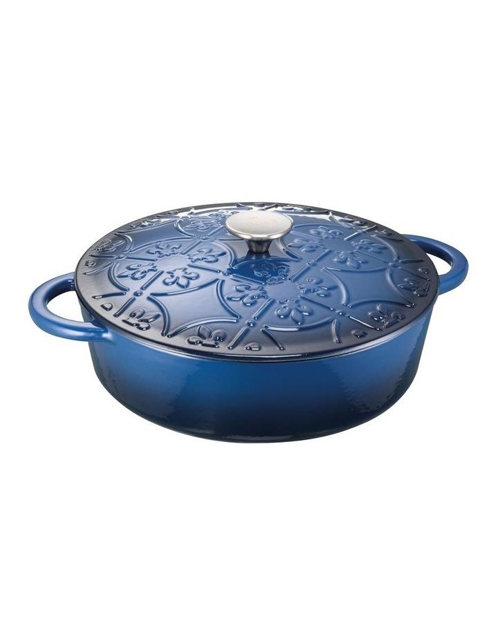 The Cooks Collective Cast Iron Saut with Lid 28cm/4.0lt Navy