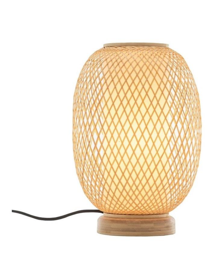 Orient Woven Bamboo Oval Table Lamp in Natural