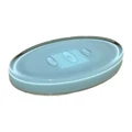 Creative Home Oval Soap Dish Holder Plate in Blue