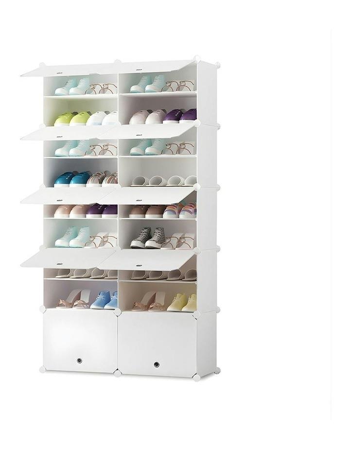Soga International 9 Tier 2 Column Shoe Rack Organizer with Cover in White