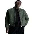 Calvin Klein Recycled Sateen Iconic Bomber Jacket in Green S