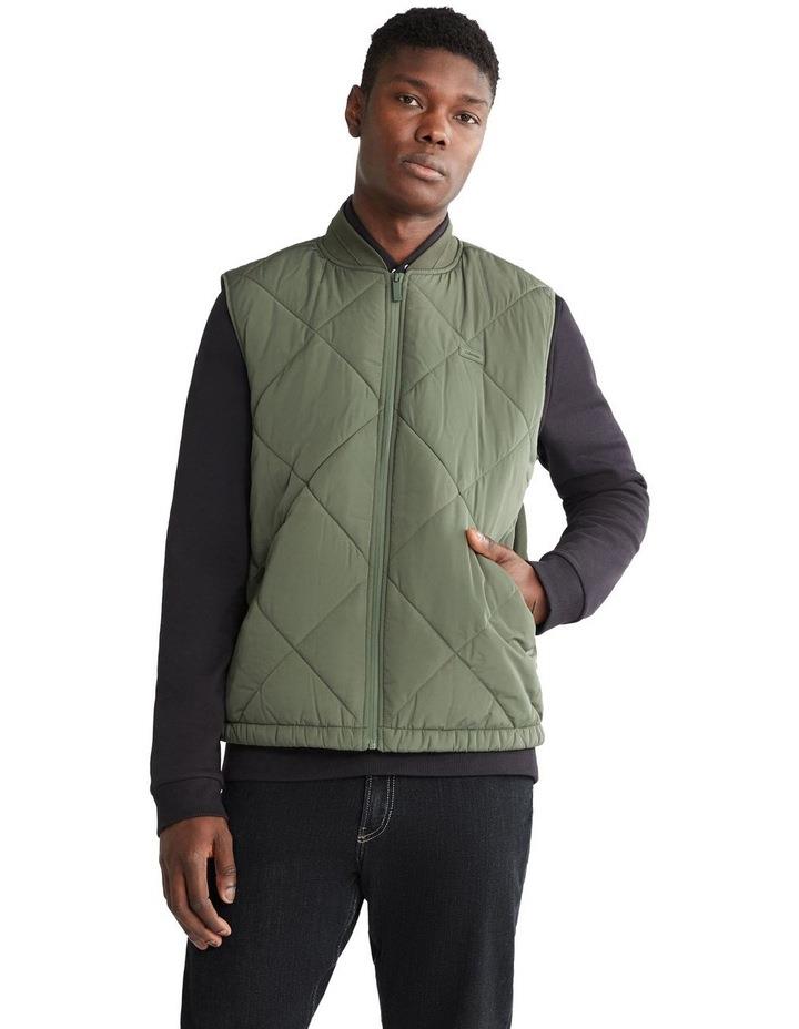 Calvin Klein Signature Quilt Vest in Green S