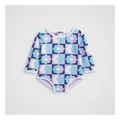 Seed Heritage Check Floral Rashsuit in Orchid 1